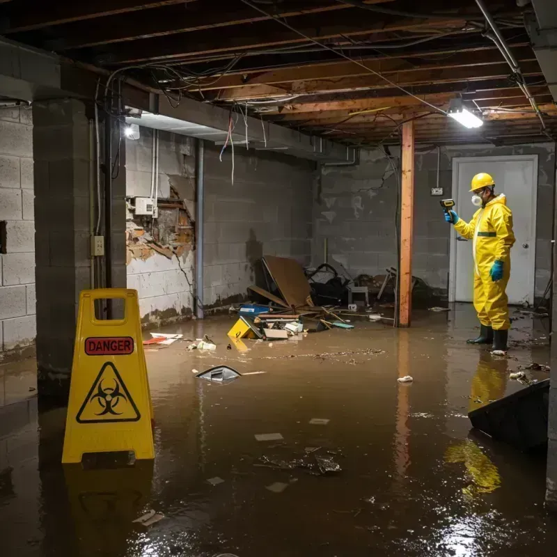 Flooded Basement Electrical Hazard in Breathitt County, KY Property